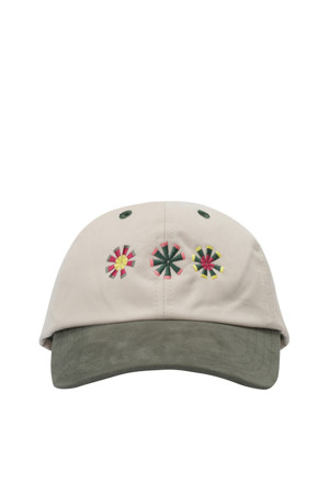 KANTHA SUNS EMBLEM COTTON BASEBALL CAP - ECRU, GREEN