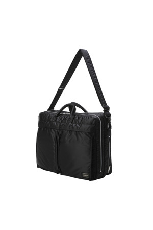 (PORTER) TANKER 2WAY DOCUMENT BAG W ZIP - BLACK