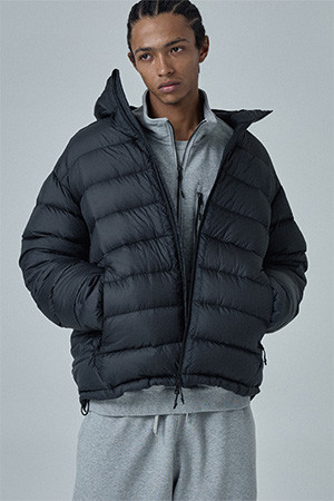 HELIUM HOODED DOWN JACKET - SOOTY BLACK