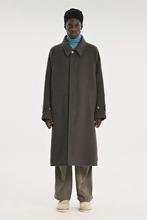 Balmacaan Coat - Olive Grey