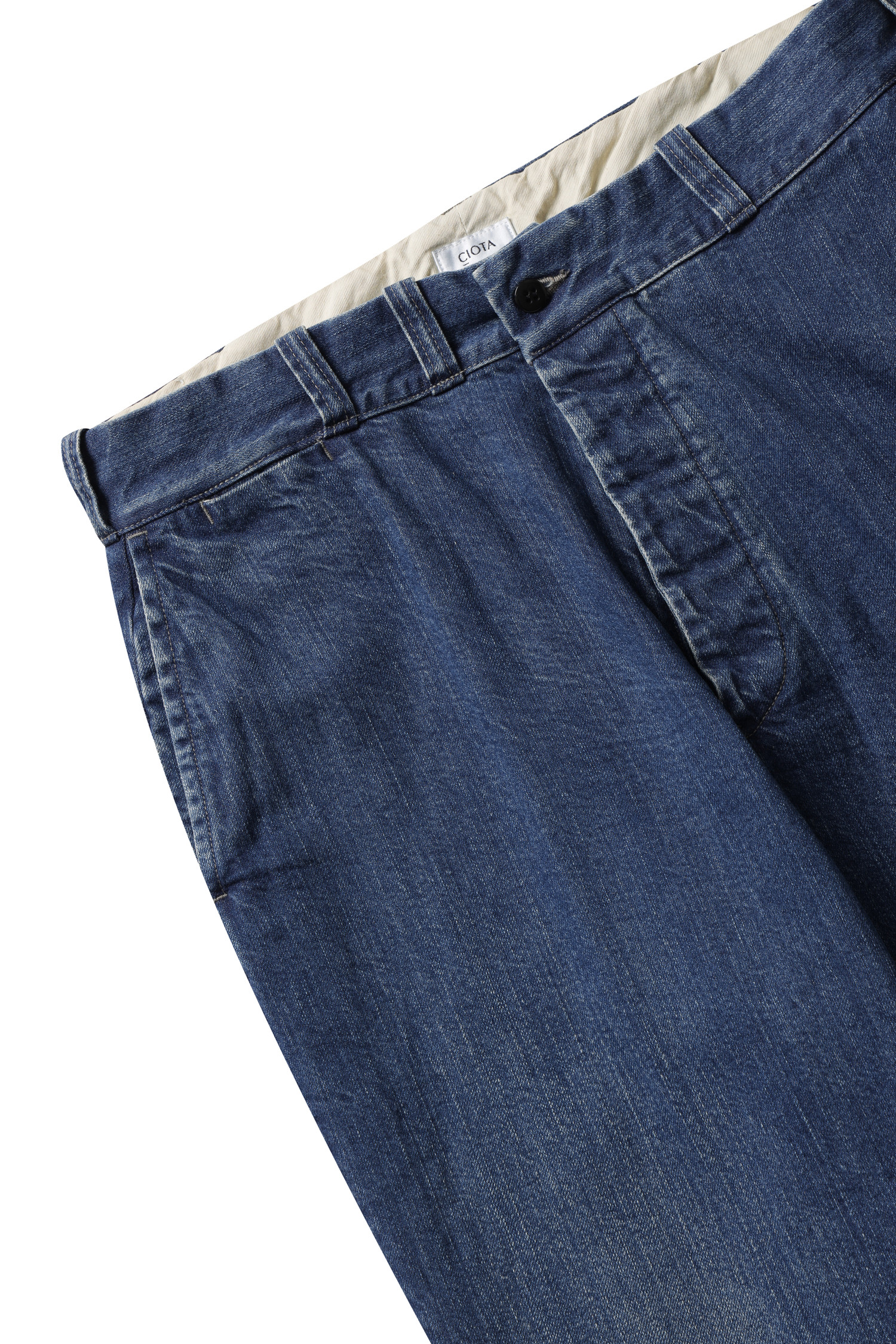 Denim Slacks - Medium Dark Blue Damage_CIOTA - 코오롱몰