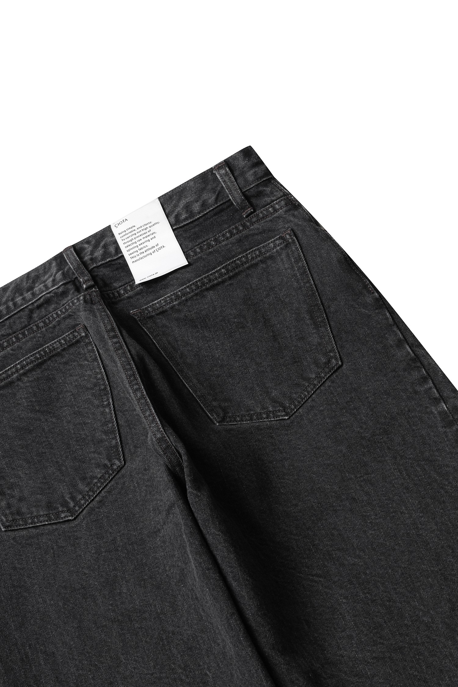 CIOTA] Wide Tapered 5 Pocket Pants - Medium Black
