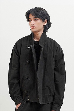 DOUBLE LAYAER FLIGHT JACKET - BLACK
