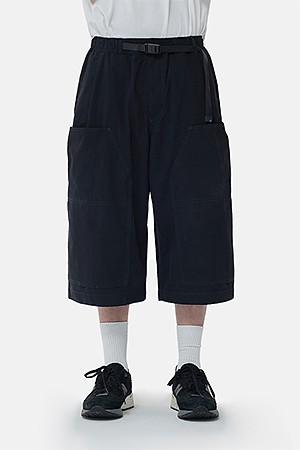 CROPPED WORK PANTS - BLACK