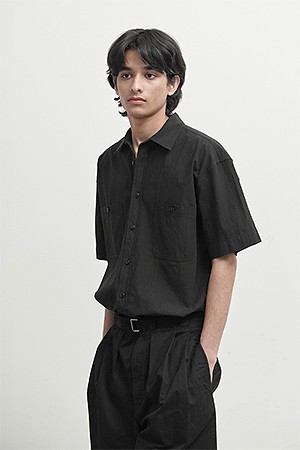 HALF WORK SHIRT -BLACK