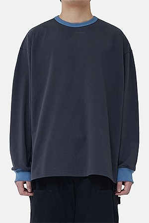 RINGER L/S TEE - CHARCOAL