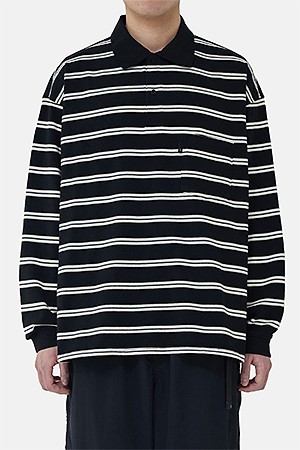 WIDE POLO L/S SHIRT - BLACK STRIPE