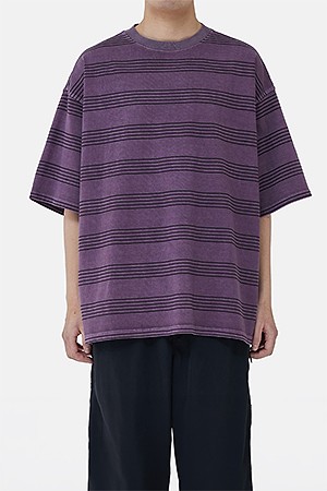 GARMENT DYED STRIPE H/S TEE