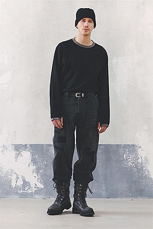 THUMB HOLE RINGER L.S T-SHIRTS BLACK & CHARCOAL