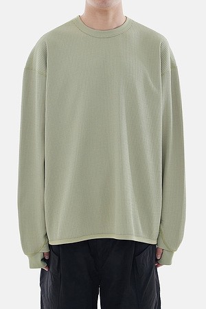 ADVANCED WAFFLE L/S TEE - PISTACHIO