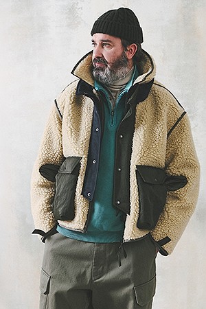 ALPINE LAYERED FLEECE JUMPER - BEIGE