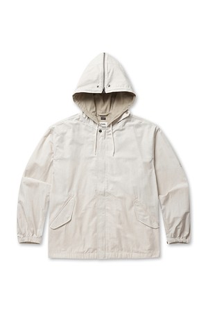 NYLON TWILL HOODED JACKET - LIGHT BEIGE