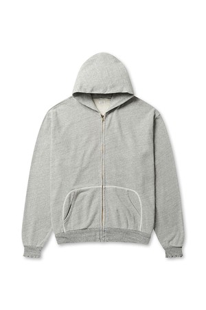 VINTAGE LIGHT WEIGHT ZIP  SWEAT HOODIE - GRAY