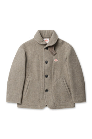 WOMEN'S WOOL PILE ROUND COLLAR JACKET - H.BEIGE