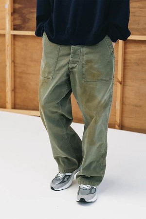 (CLESSTE) VINTAGE EFFECT BAKER PANTS - OLIVE