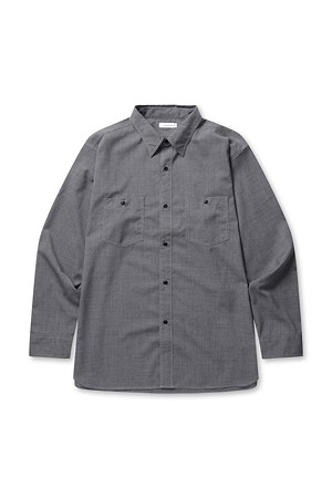 POLYESTER WOOL FIELD SHIRT - GRAY