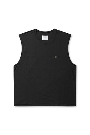 RUNNING COTTON CROP TANK TOP - BLACK