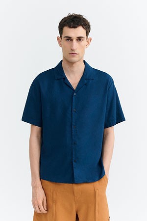 띵킹 뮤 헴프 주니어 셔츠 HEMP JUNIOR SHIRT - NAVY