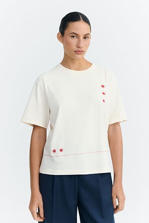 띵킹 뮤 솔 미오 루시아 티셔츠 SOLE MIO LUCIA TEE - CREAM