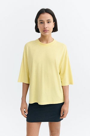 띵킹 뮤 레나 헴프 티셔츠 LENA HEMP TEE - YELLOW