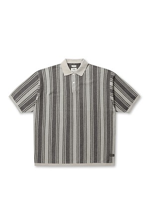 KNIT POLO SWEATER - CHARCOAL