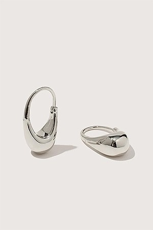 Silver Roscida Drop Hoops - SILVER
