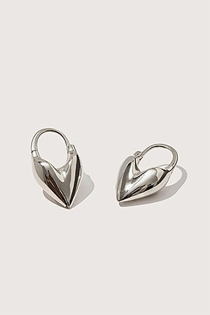 Roscida Heart Hoops - SILVER