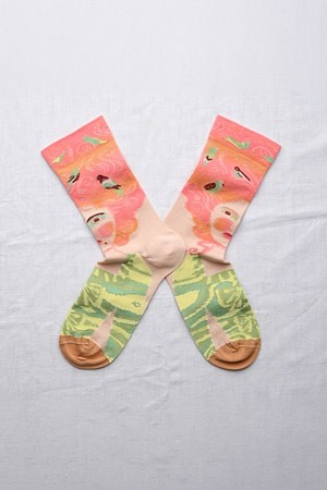 (BONNE MAISON) MARIE-ANTOINETTE SOCKS - ROSE BOUTON