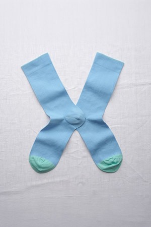 (BONNE MAISON) PLAIN SOCKS - AZUR