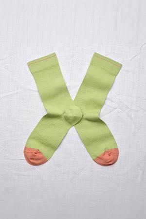 (BONNE MAISON) PLAIN SOCKS - LIME