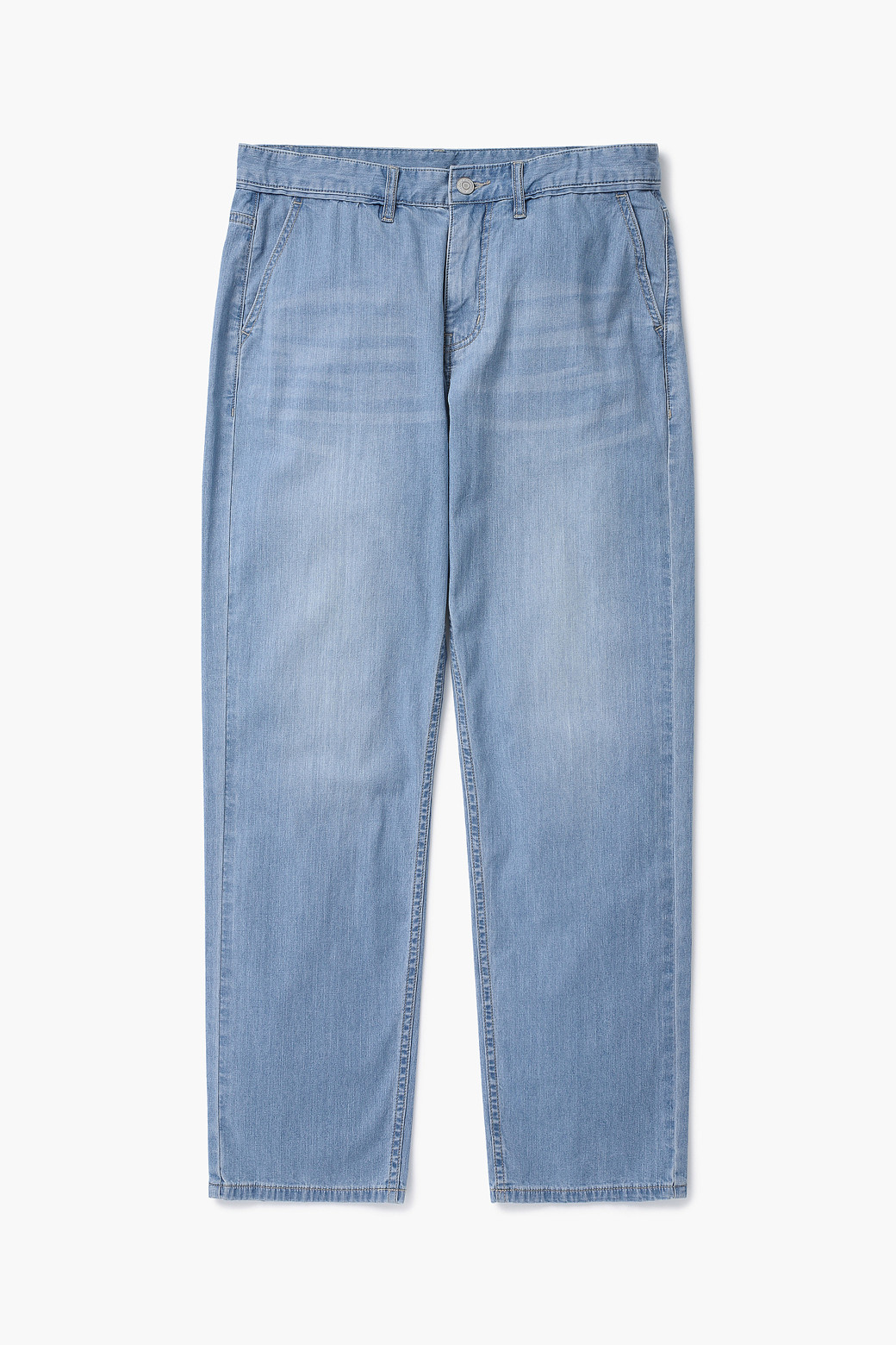 KOLON SPORT - 롱팬츠 - 남성 레귤러핏 연청 데님 팬츠