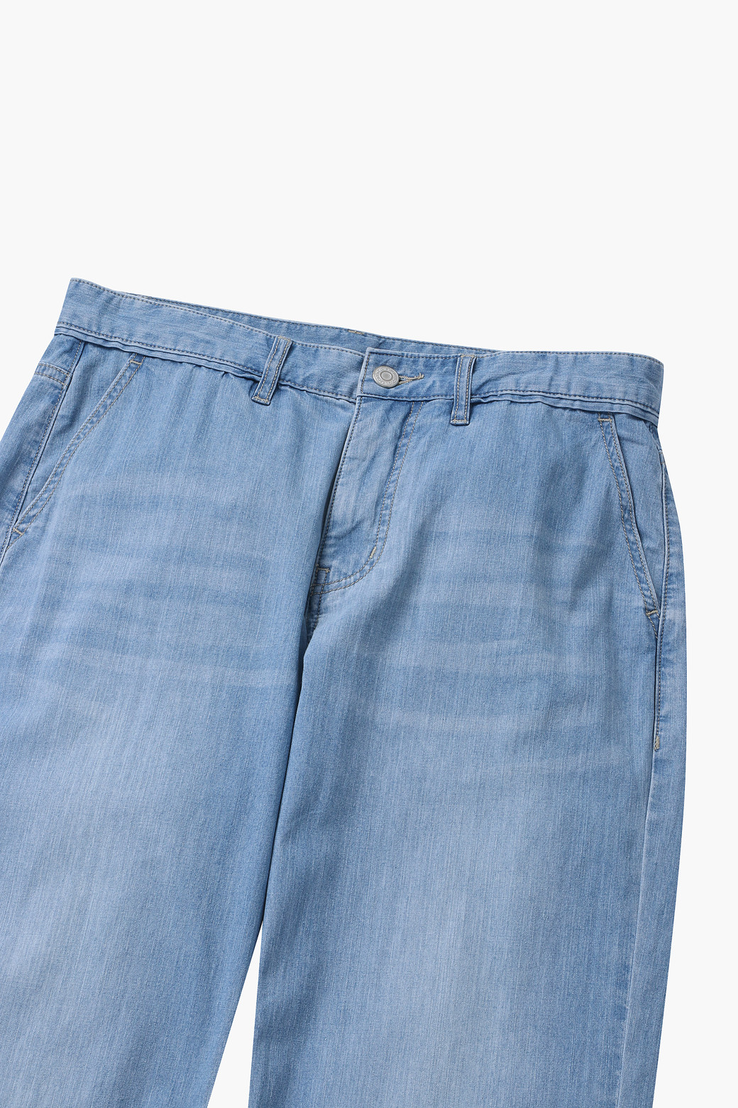 KOLON SPORT - 롱팬츠 - 남성 레귤러핏 연청 데님 팬츠