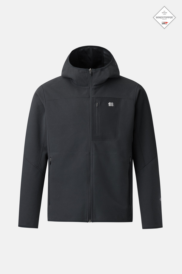 남성 고어텍스 윈드스토퍼 플리스 후드 재킷_BLACK-a