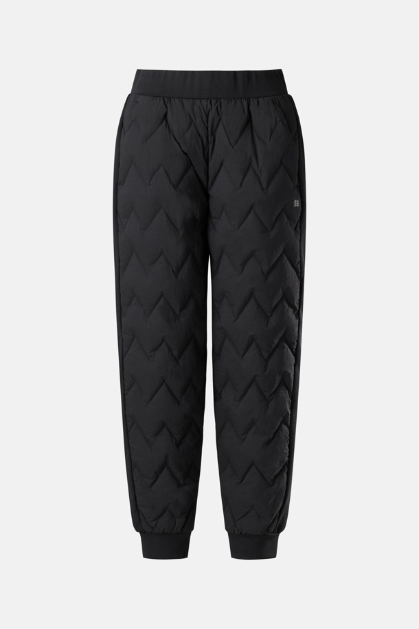 여성 튜브 다운 조거핏 팬츠_BLACK-a