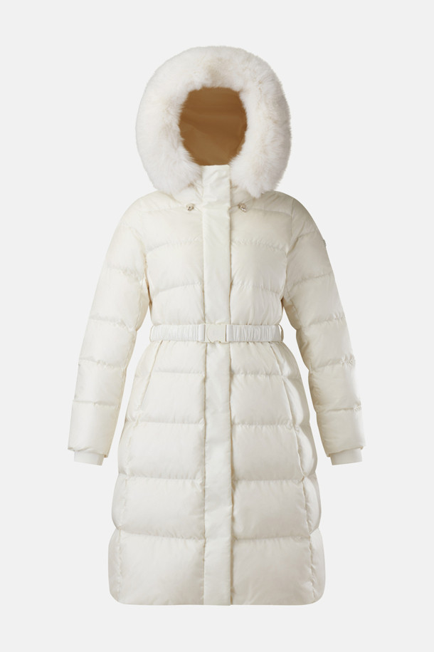 여성 스노우문 폭스퍼 롱 다운_IVORY-a