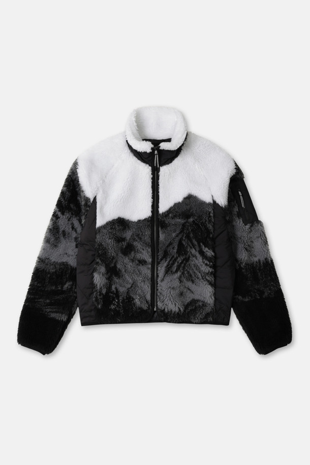 여성 셰르파 자카드 플리스 재킷_GREY-a