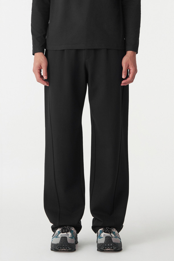 남성 와이드 밴딩 팬츠_BLACK-a