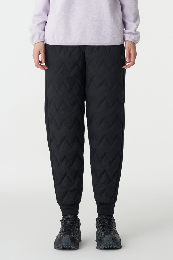 여성 튜브 다운 조거핏 팬츠_BLACK-a