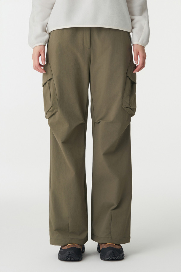 여성 루즈핏 카고 조거 팬츠_KHAKI-a