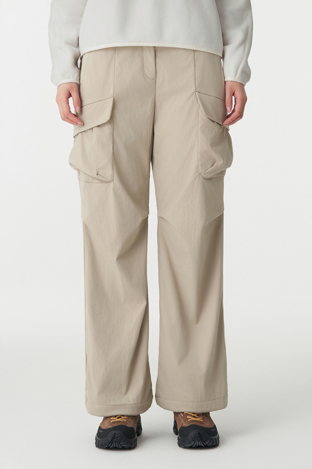 여성 루즈핏 디본딩 카고 팬츠_BEIGE-a