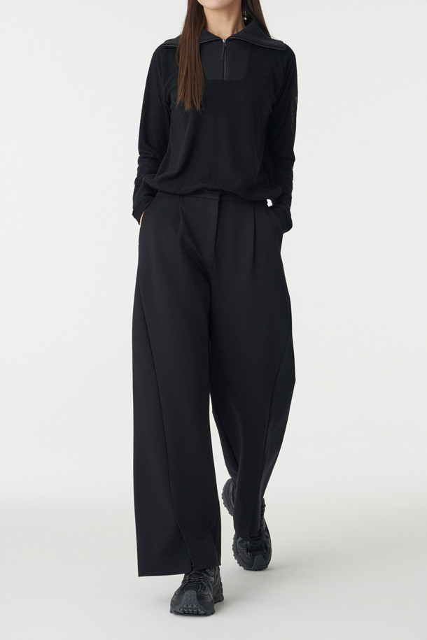 코오롱스포츠-의류 하의-여성 딥 턱 루즈핏 밴딩 팬츠