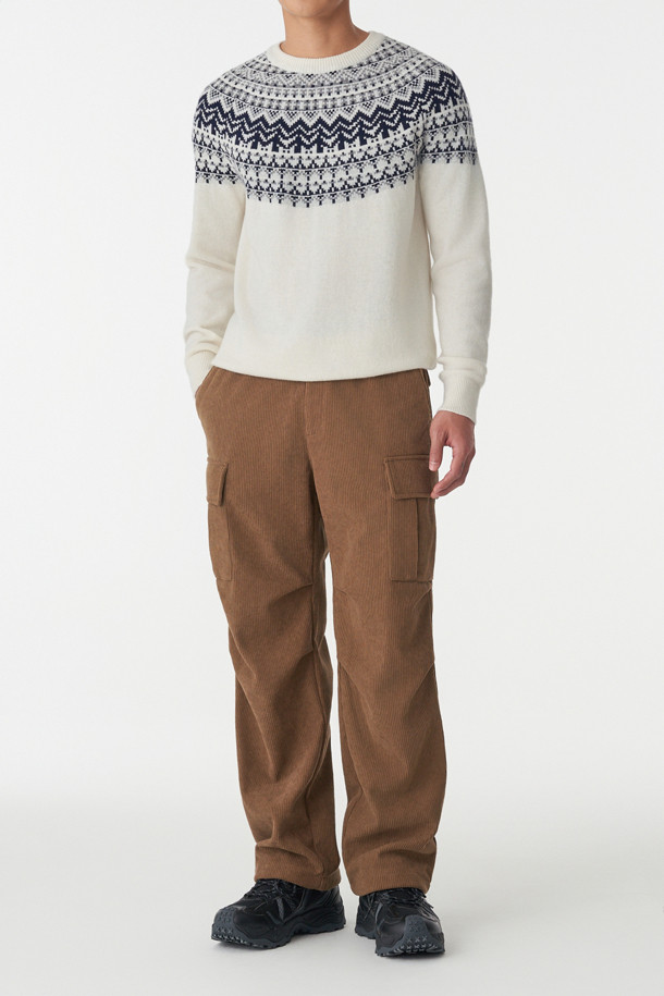 코오롱스포츠-의류 하의-남성 루즈핏 코듀로이 카고 팬츠