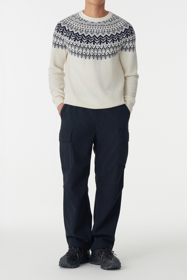 코오롱스포츠-의류 하의-남성 루즈핏 코듀로이 카고 팬츠