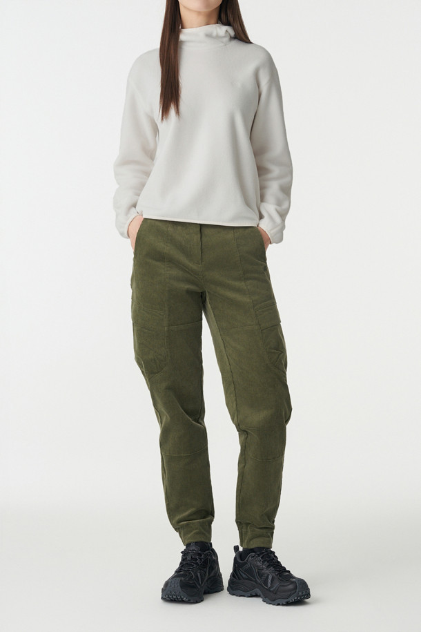 코오롱스포츠-의류 하의-여성 코듀로이 카고 조거 팬츠