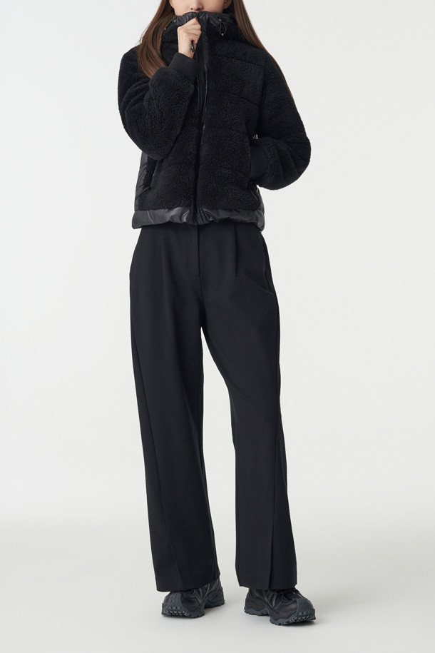 코오롱스포츠-의류 하의-여성 딥 턱 루즈핏 밴딩 팬츠