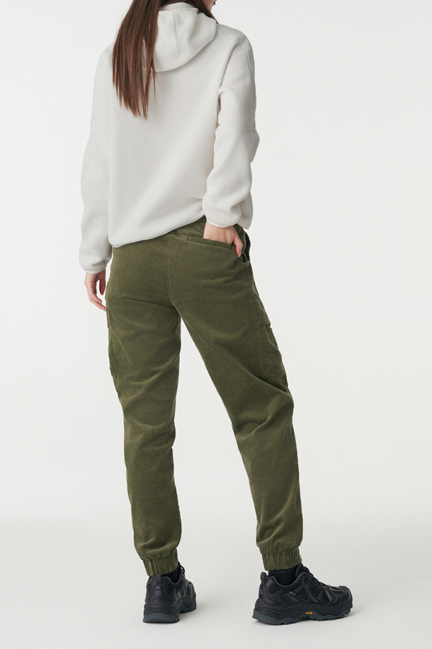 코오롱스포츠-의류 하의-여성 코듀로이 카고 조거 팬츠