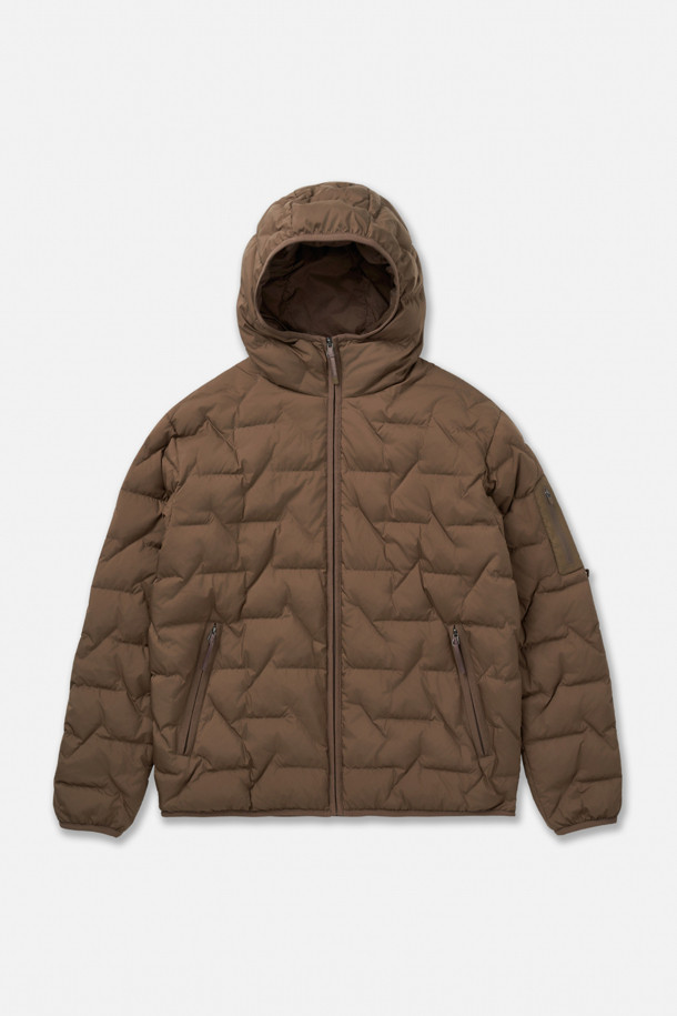 남성 솟솟 후드 일체형 경량 다운_BROWN-a