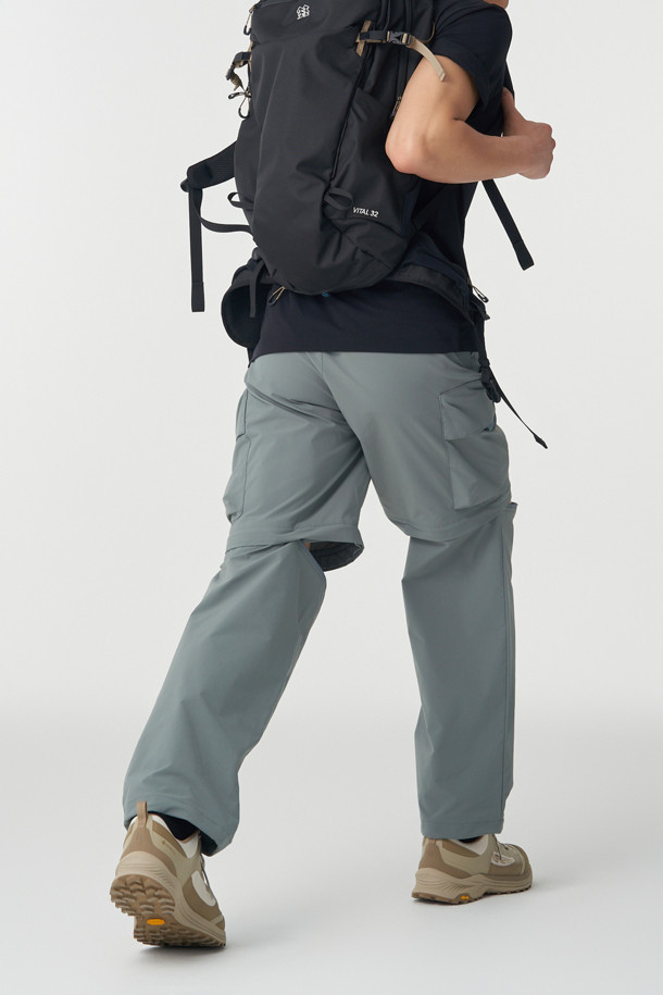 KOLON SPORT - 롱팬츠 - 남녀공용 루즈핏 2-WAY 디테처블 카고 팬츠 (SET-UP)
