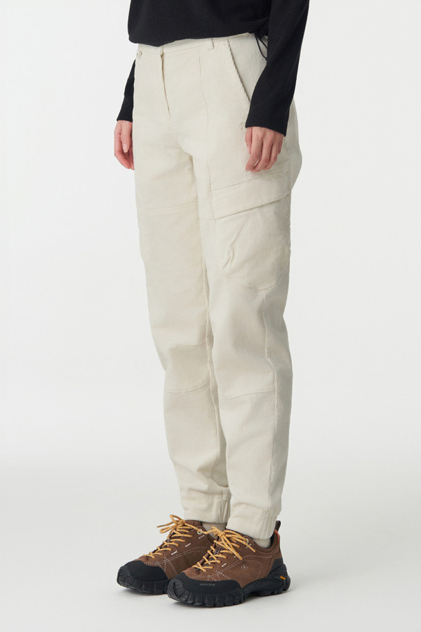 코오롱스포츠-의류 하의-여성 코듀로이 카고 조거 팬츠