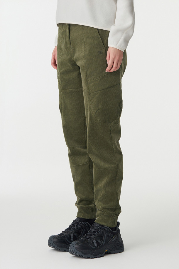 코오롱스포츠-의류 하의-여성 코듀로이 카고 조거 팬츠